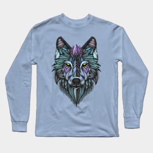 Ornate Wolf (colored) Long Sleeve T-Shirt